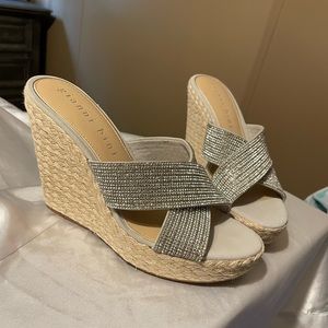 Gianni bini rhinestone wedges size 8.5